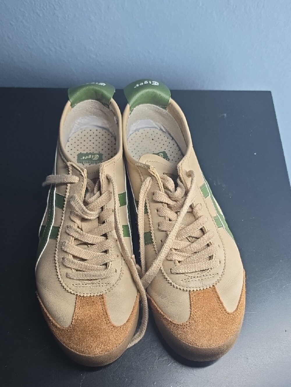 Onitsuka Tiger by Asics Cream and Green Classic Sneakers
